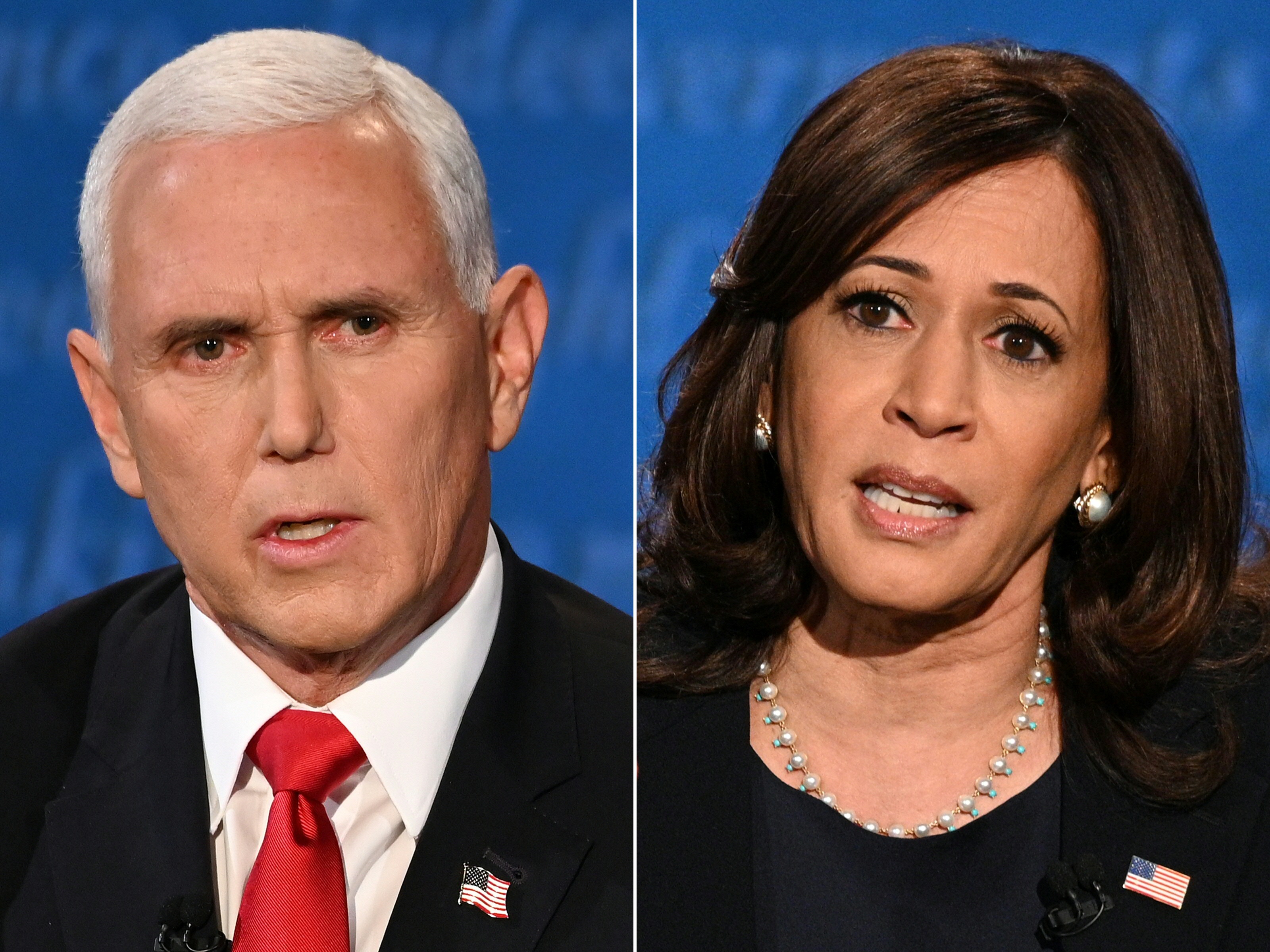 US-Vizepräsident Mike Pence traf in einem Rededuell auf Kamala Harris, die im Falle eines Wahlsieges Joe Bidens dessen Stellvertreterin wird.