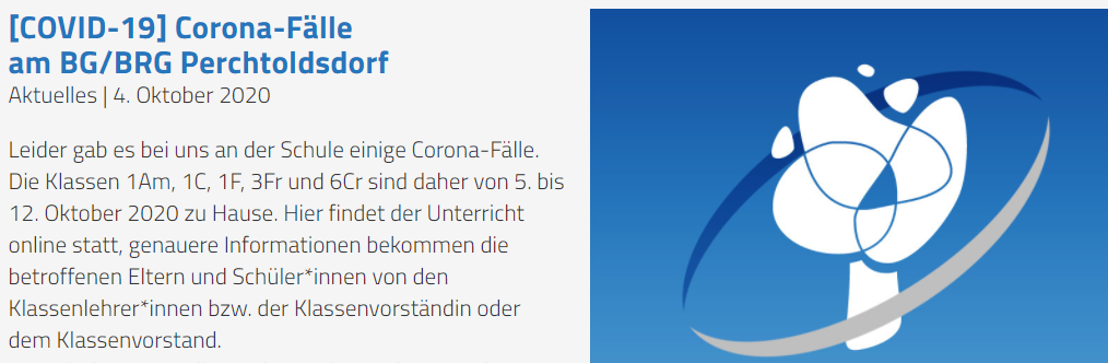 Fünf Klassen sind derzeit zu Hause.