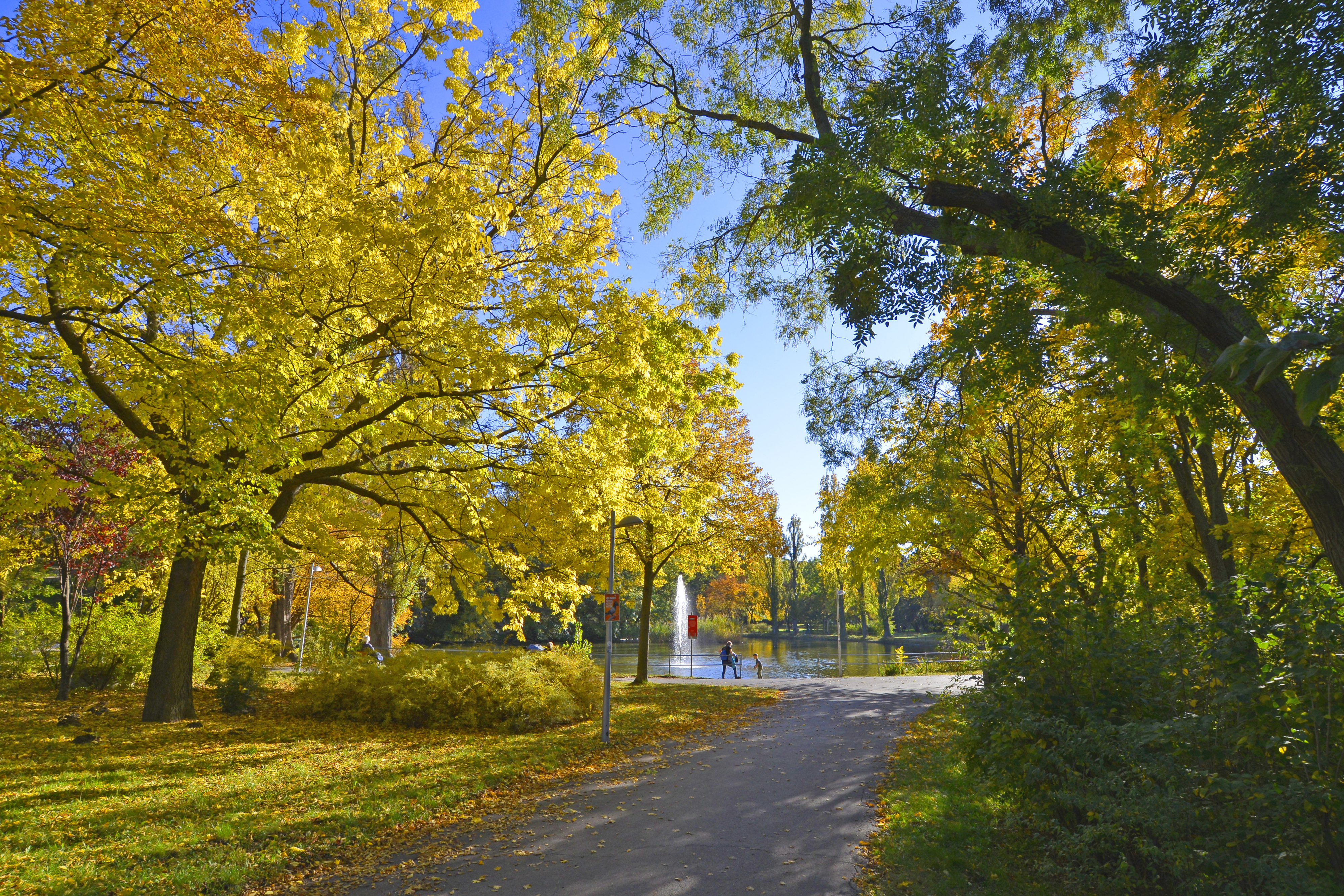 Der Wiener Prater zeigt sich in herbstlicher Pracht. 