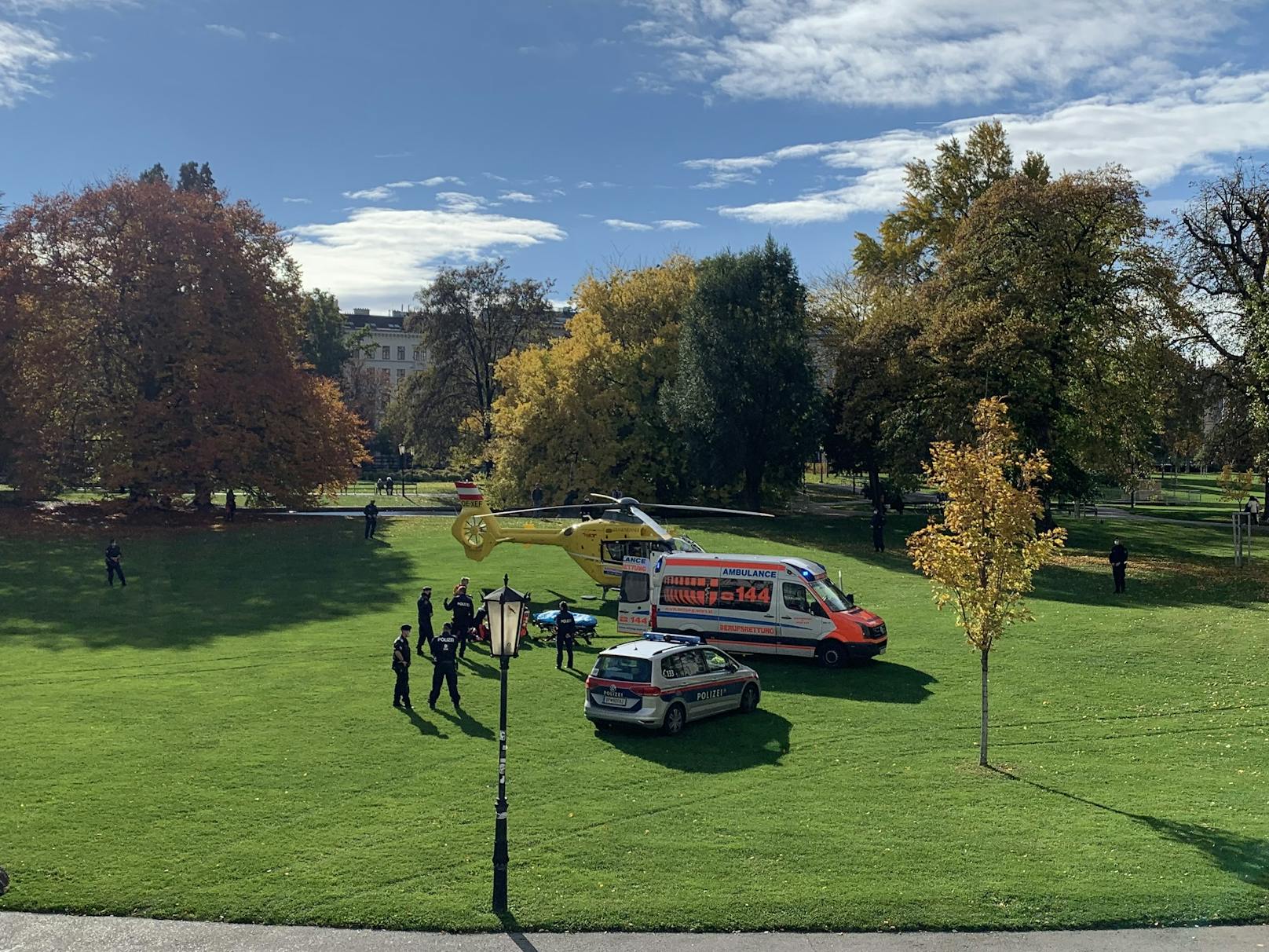 Heli-Landung im Wiener Burggarten