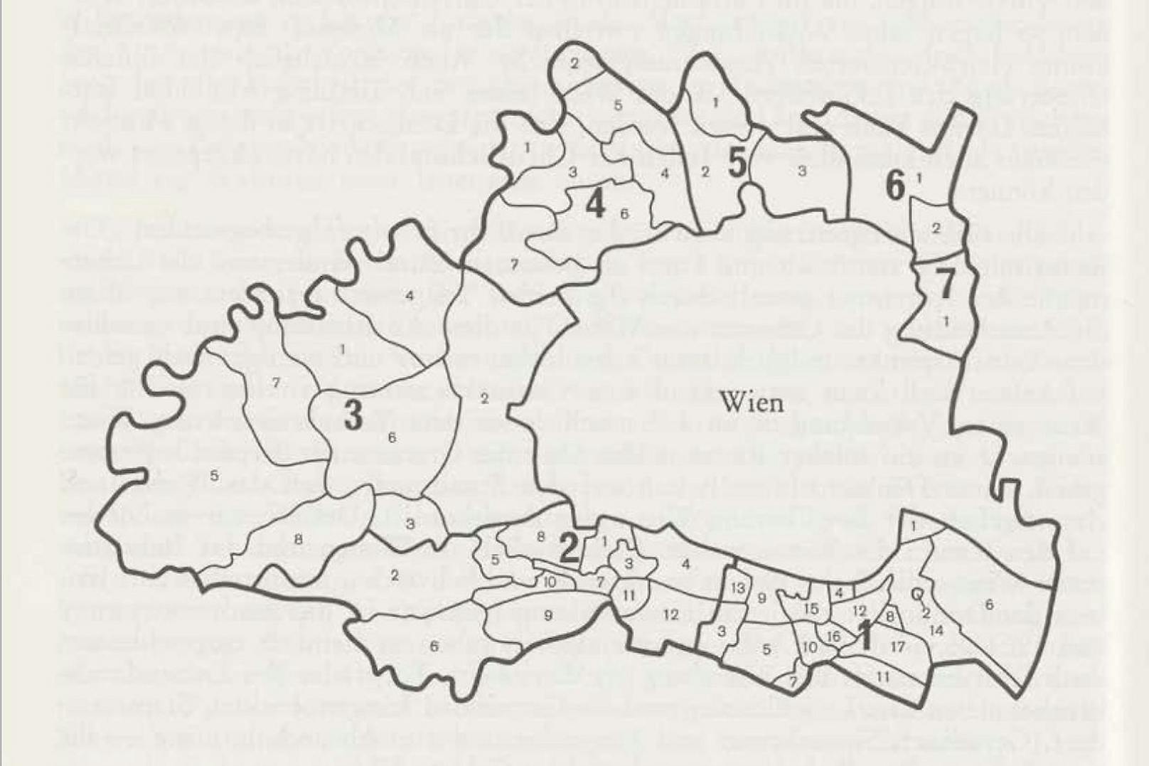 Karte von Wien und Umland.
