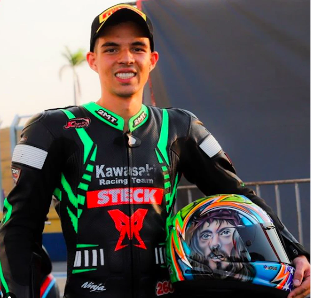 Matheus Barbosa fuhr mit einem Bild von Jesus Christus auf seinem Helm.