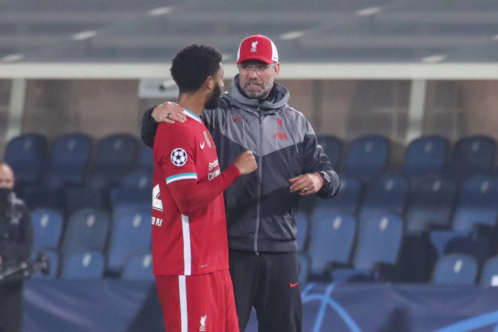 Joe Gomez und Jürgen Klopp.