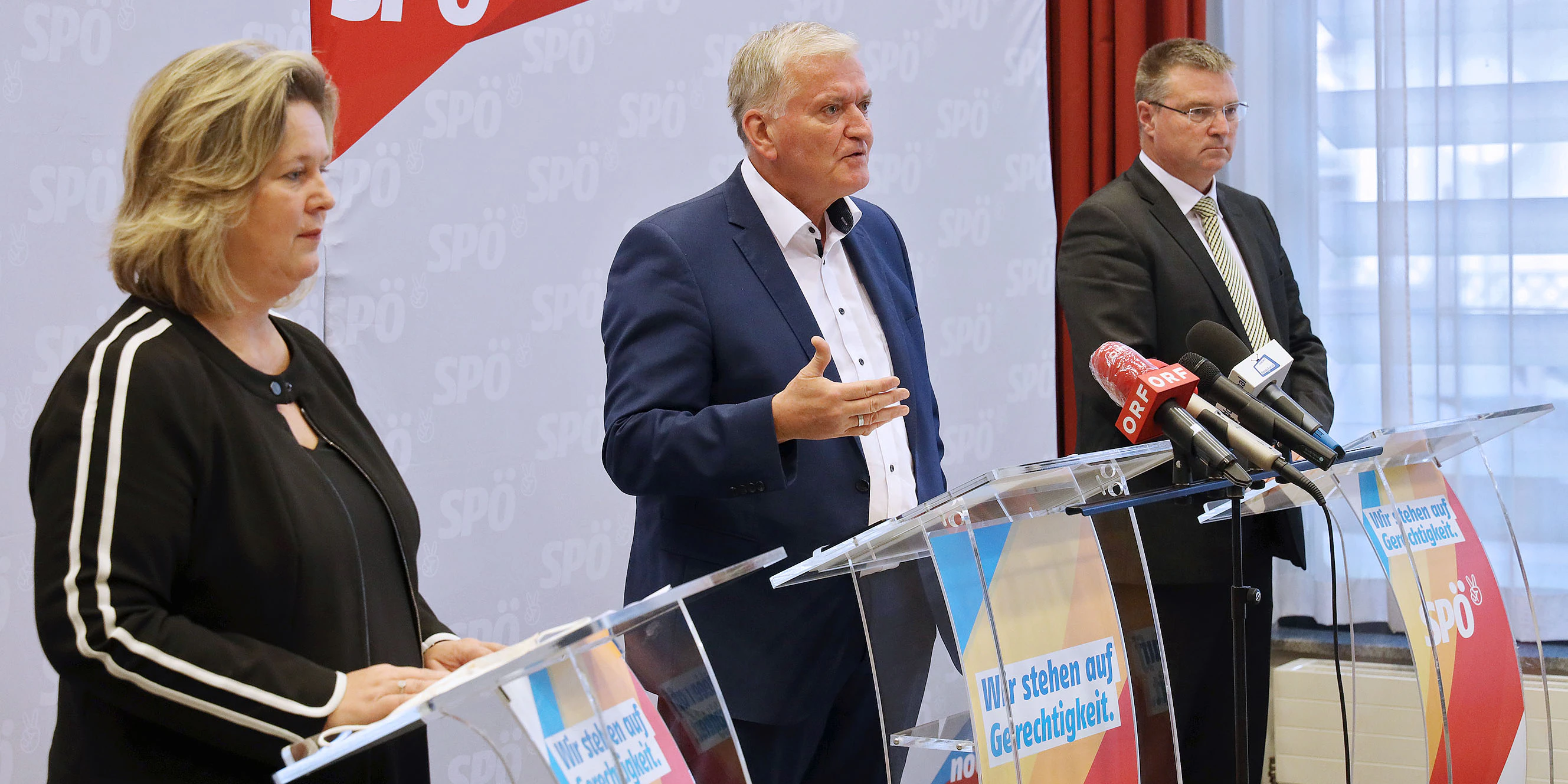 Die heutige Pressekonferenz mit SPNÖ-Landesparteichef Franz Schnabl (M.), Elvira Schmidt und Wolfgang Kocevar