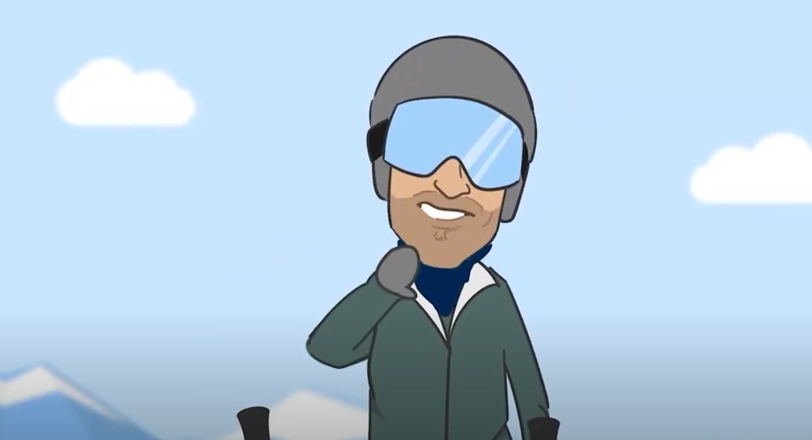 Der animierte Hermann Maier in einem Erklär-Video. 