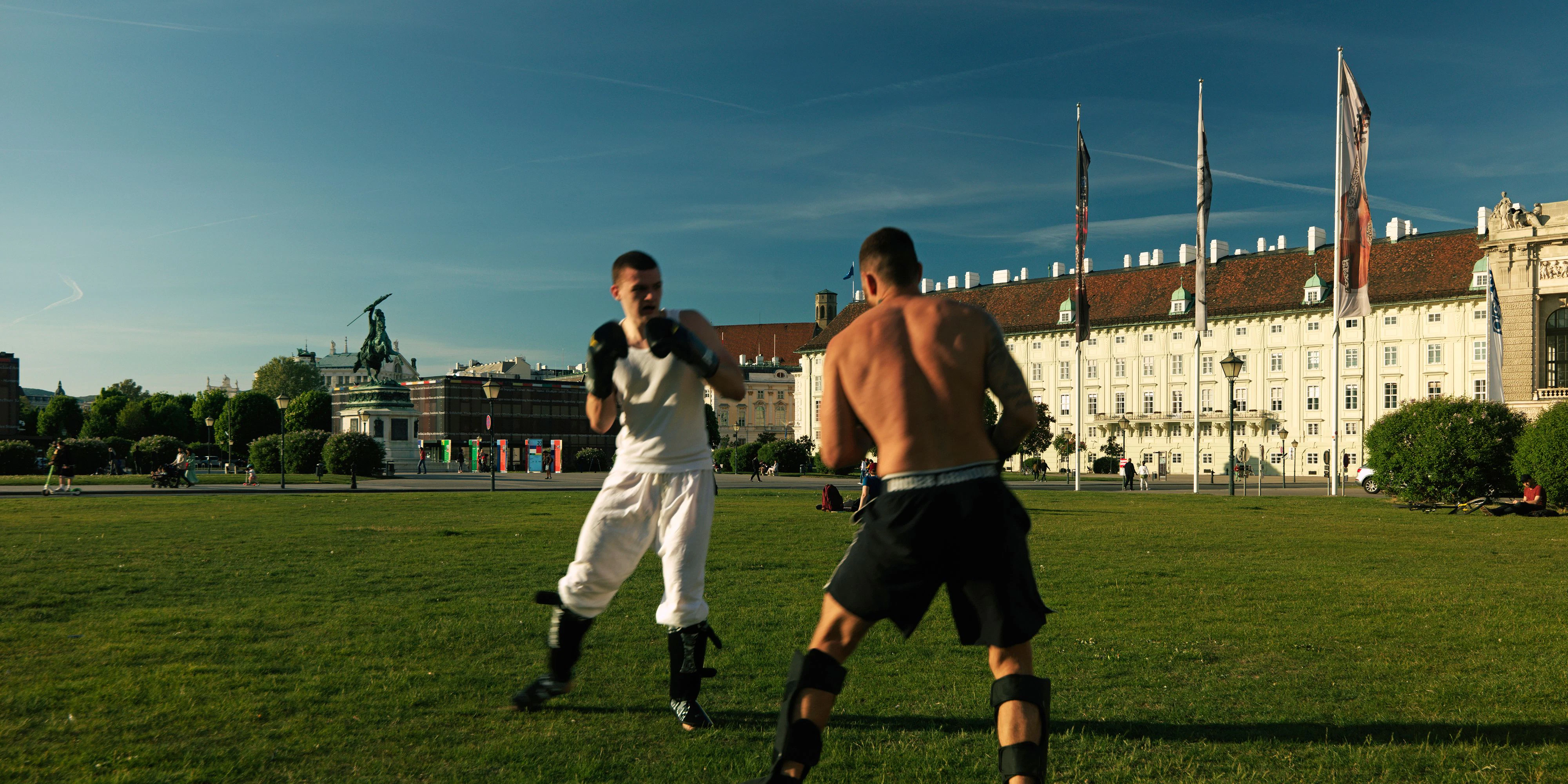 Ein Boxkampf vor der Hofburg