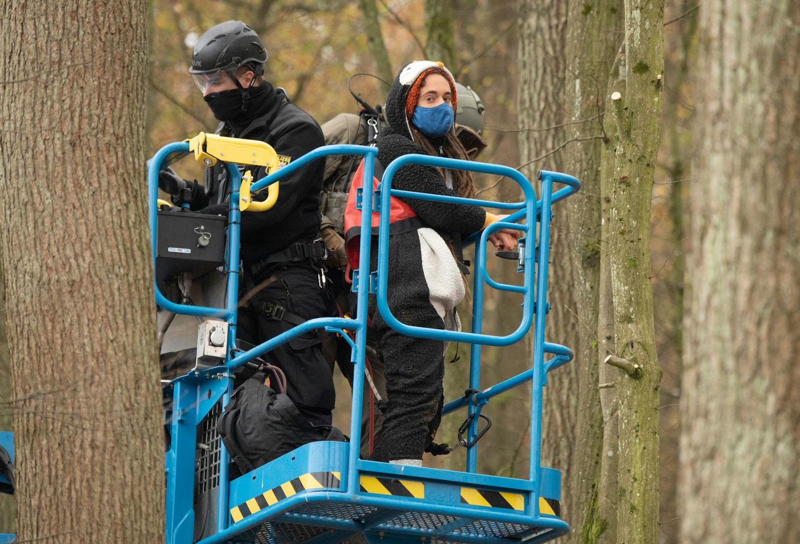 Die Polizei musste die Umweltaktivistin vom Baum holen.