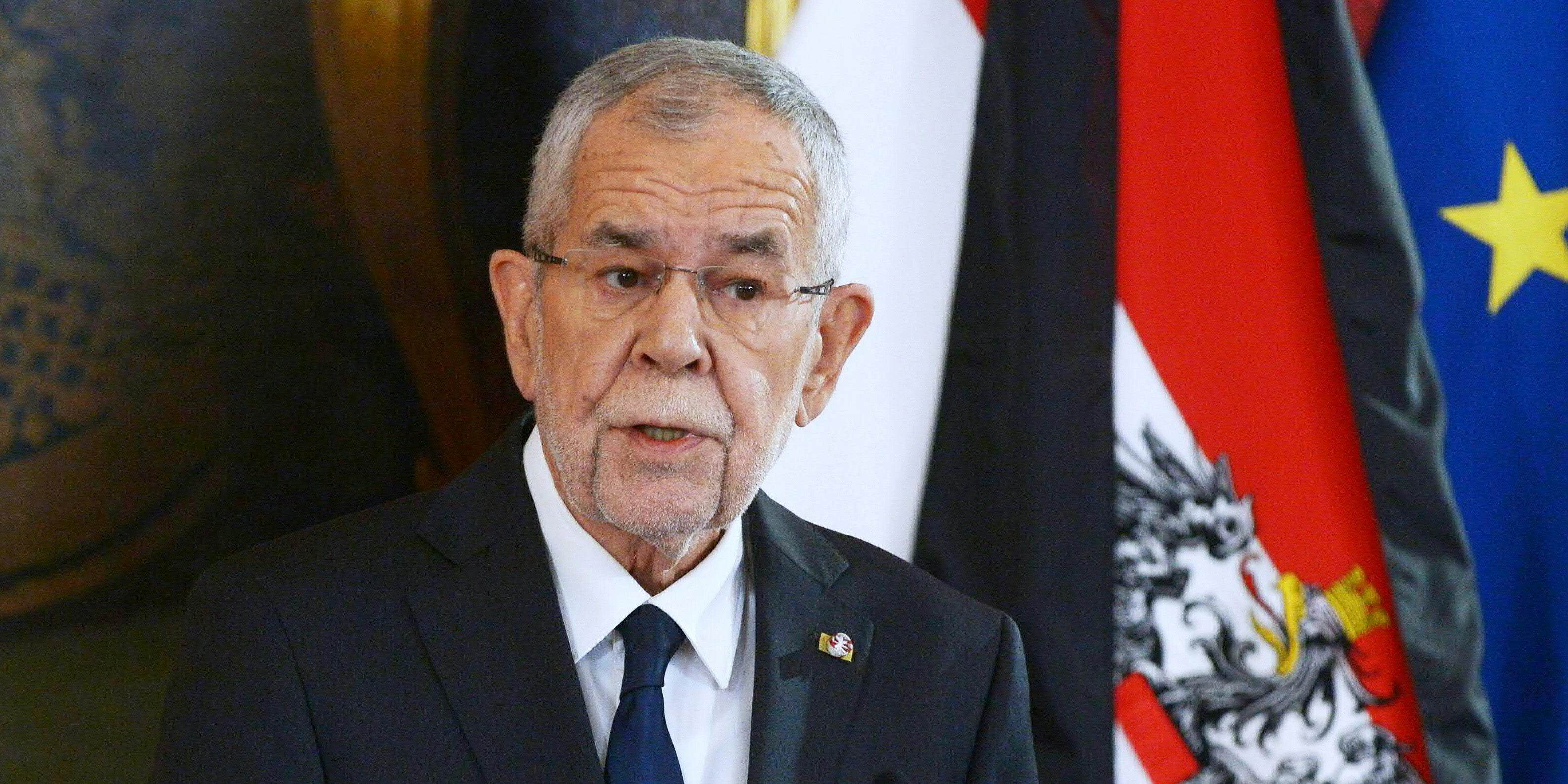 Bundespräsident Van der Bellen am 3. November 2020 im Rahmen einer Ansprache in Folge des Terroranschlags in der Wiener Innenstadt.