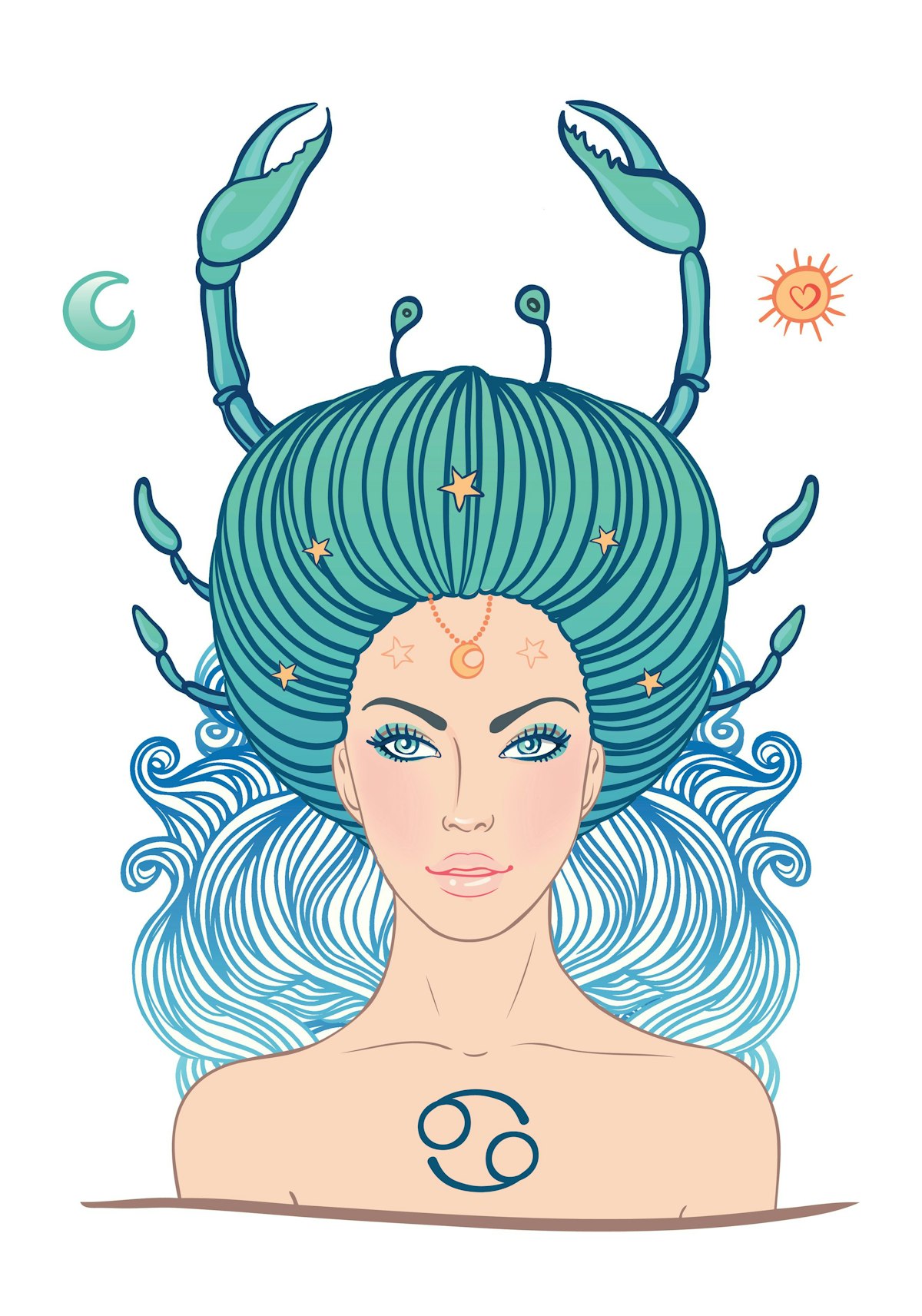 Zodiac sign Cancer as a pretty girl. 