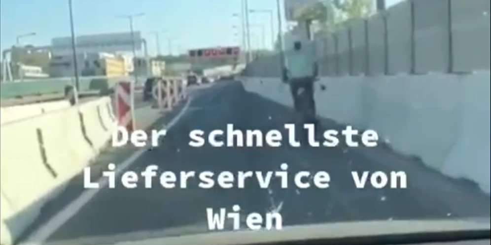 Dieser Fahrradkurier hatte es eilig