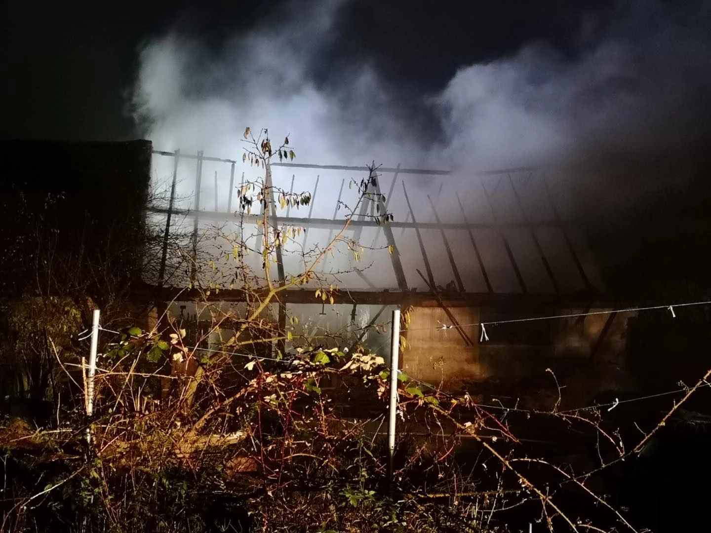 Ein Foto vom gelöschten Brand in Altpölla.