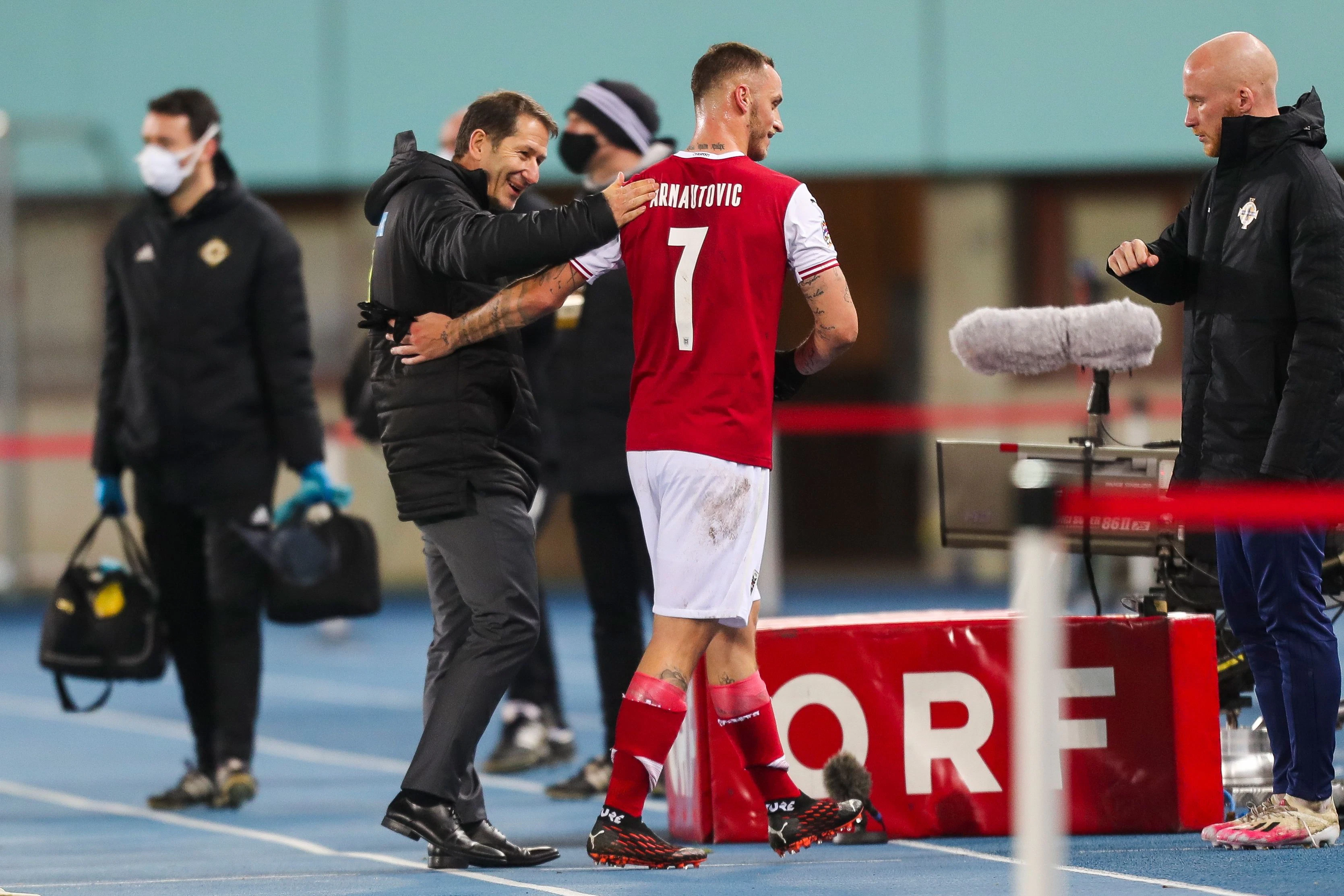 Marko Arnautovic mit Franco Foda