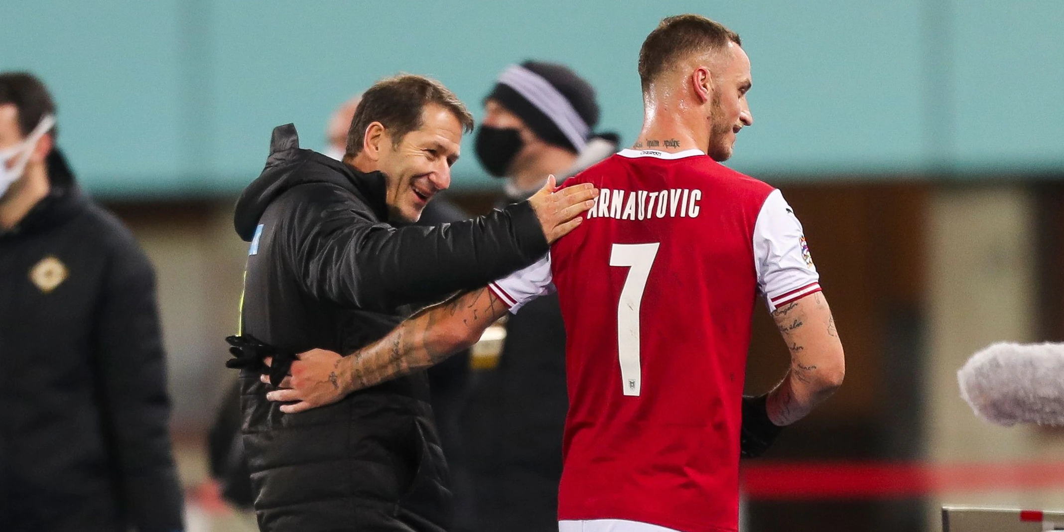 Marko Arnautovic mit Franco Foda