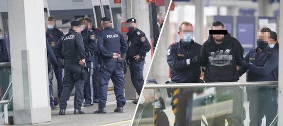 Die Polizei hat Montagnachmittag einen Mann am Linzer Hauptbahnhof festgenommen und abgeführt.