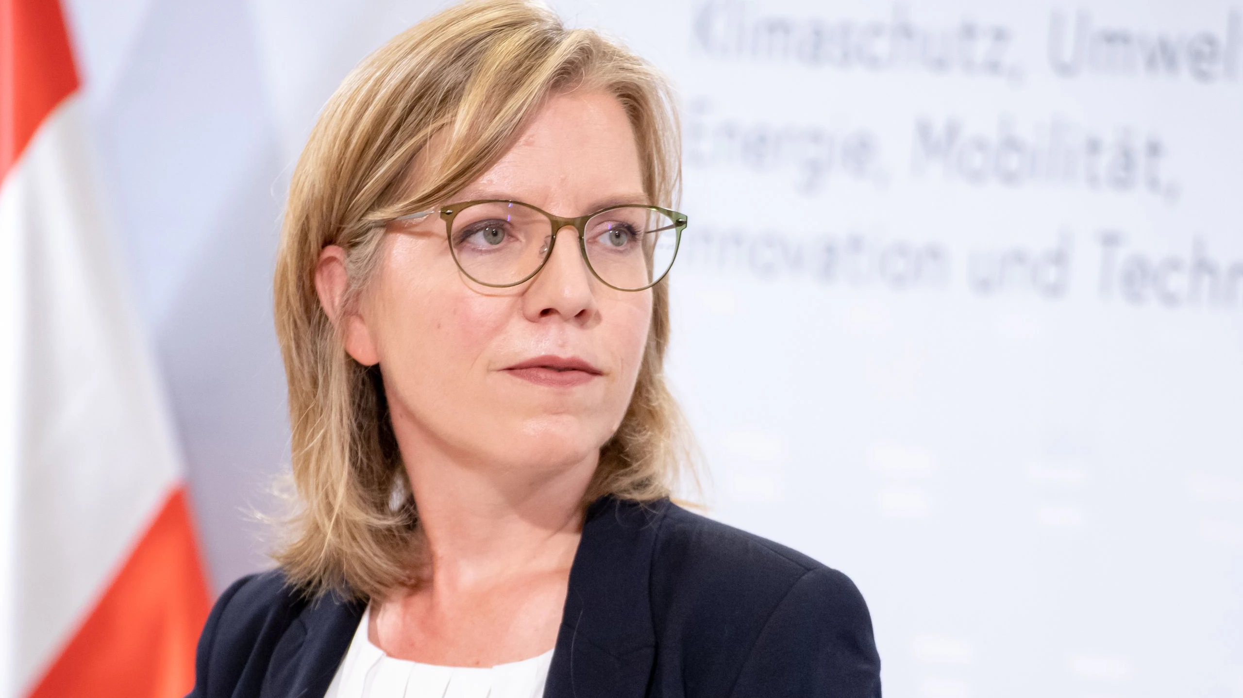 Verkehrsministerin Leonore Gewessler (Grüne) bei einer Pressekonferenz am 31. Juli 2020