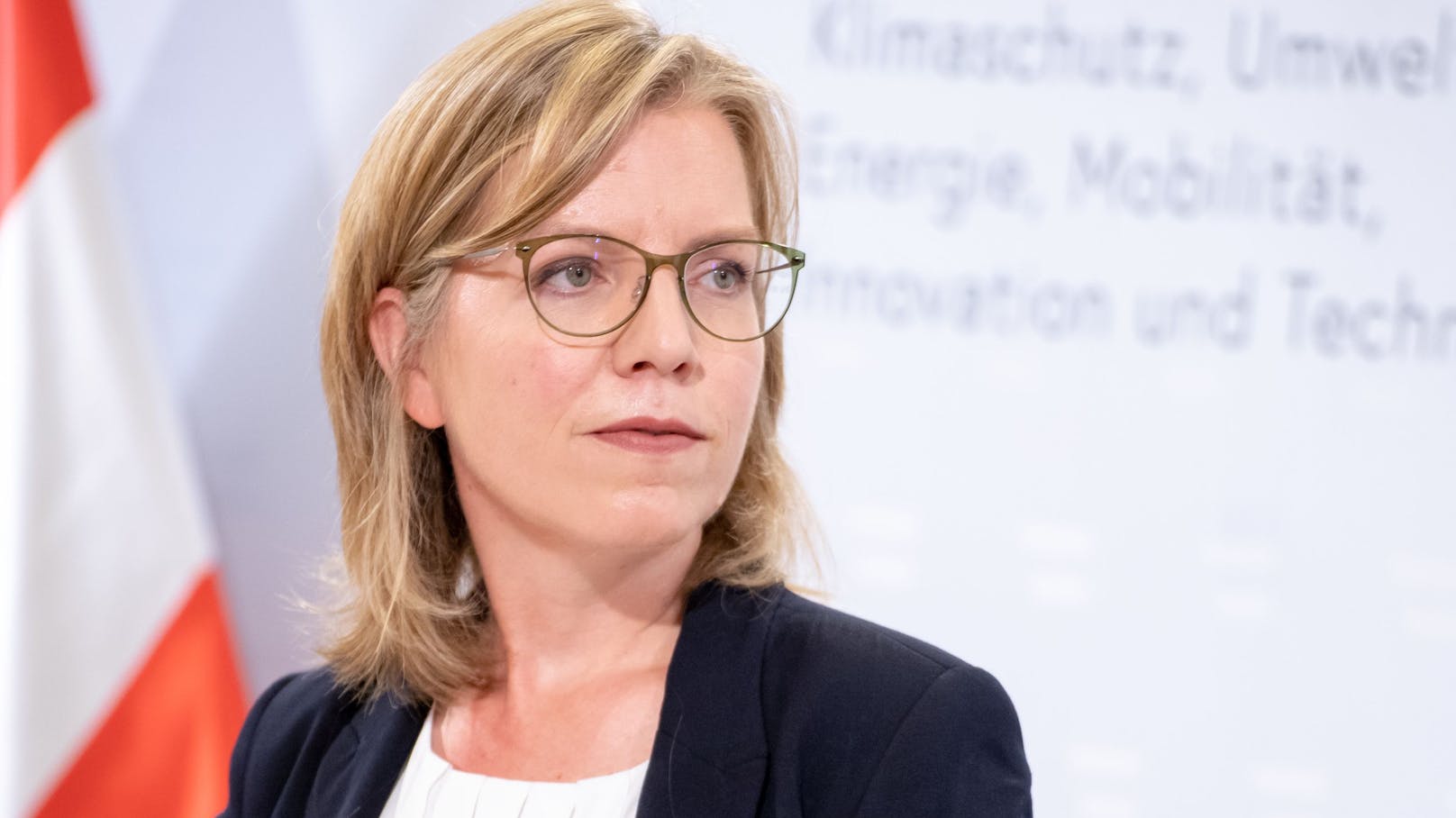 Verkehrsministerin Leonore Gewessler (Grüne) bei einer Pressekonferenz am 31. Juli 2020