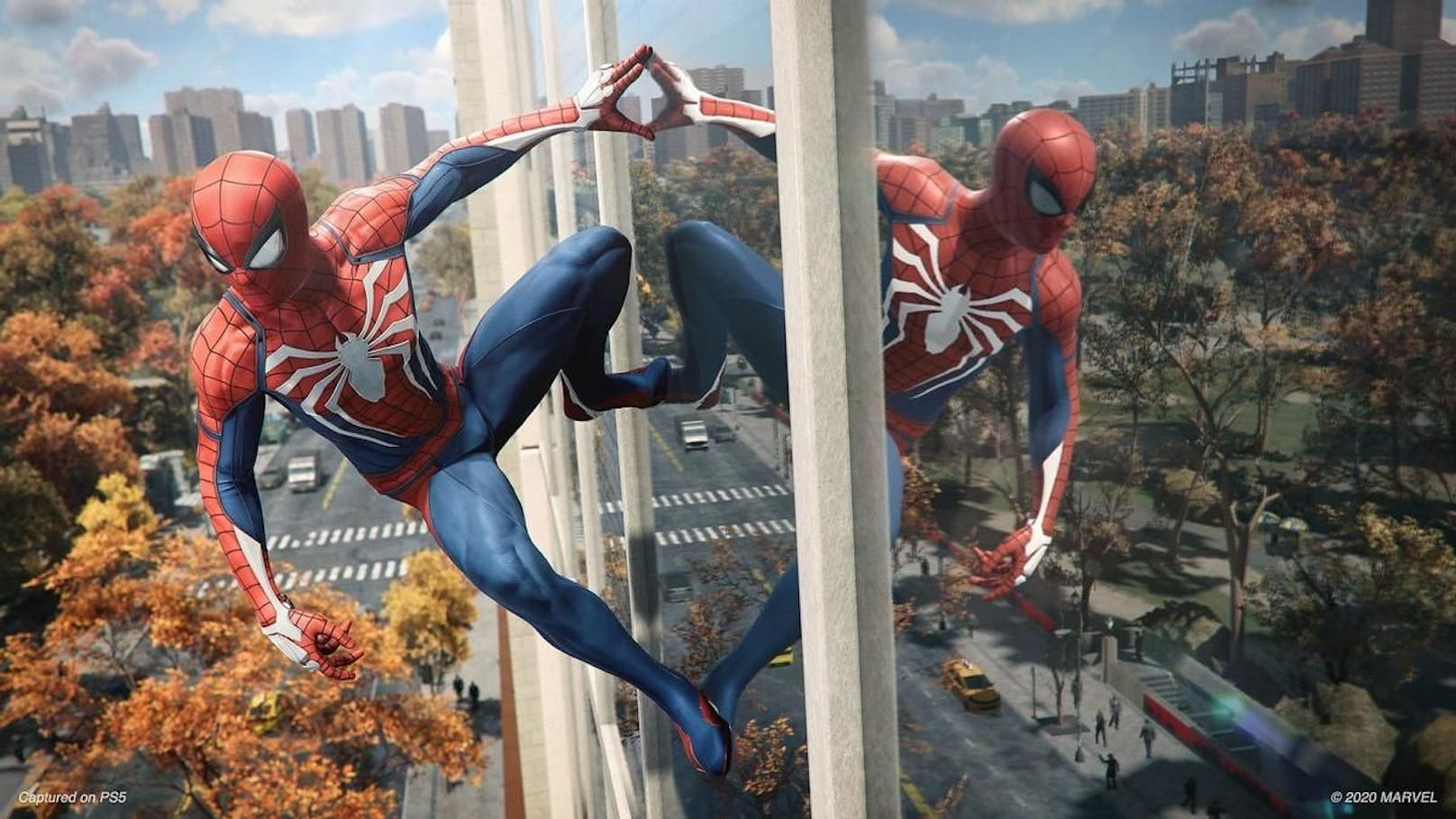 "Spider-Man": Das Spiel rund um den Netz-Schwinger hat neben höheren Frames auch einen spürbaren grafischen Boost erhalten. Mit Ray-Tracing ist es nun möglich, an Gebäuden die Spiegelung zu sehen. Aber: Für Letzteres muss man die Remastered-Fassung erwerben.
