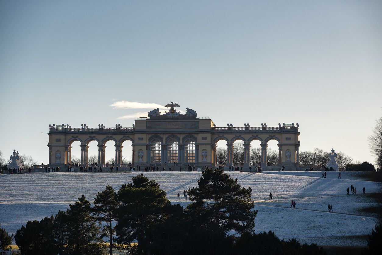 Die Gloriette wird dieses Wochenende (noch) schneefrei bleiben.