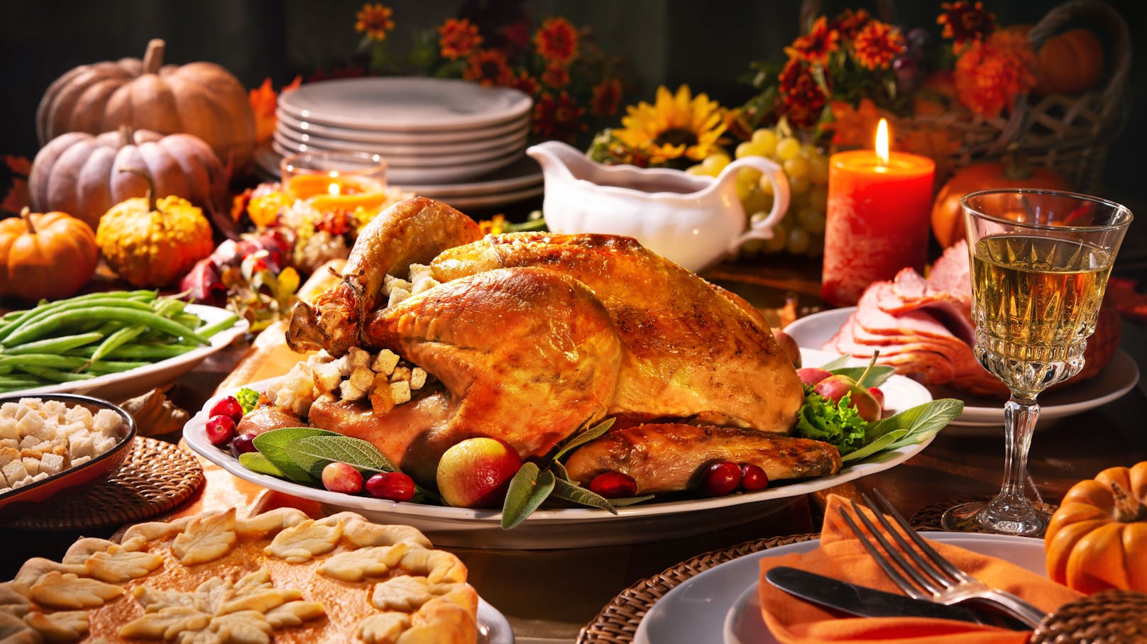 Zu Thanksgiving wird traditionell Truthahn gegessen.