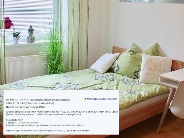 Das Inserat ist höchst unseriös.