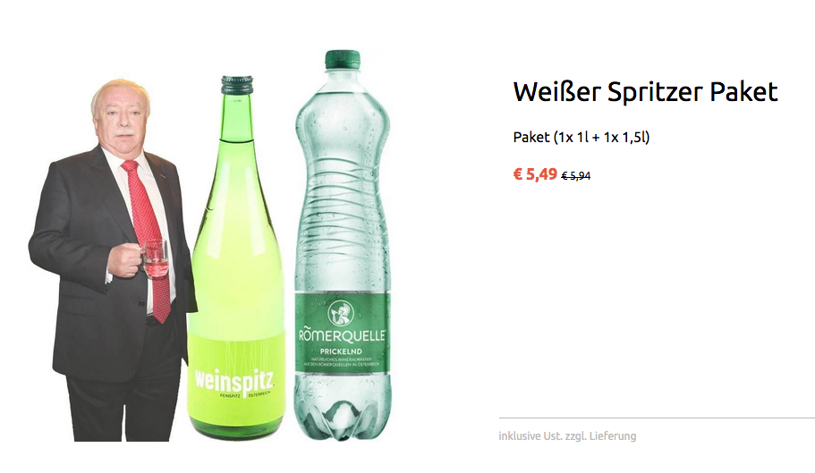 "Alfies" warb mit Häupl auf seiner Homepage. Mittlerweile wurde das Foto gelöscht.