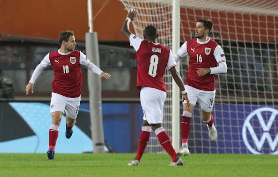 Österreichs Nationalteam bejubelt den Gruppensieg in der Nations League. 