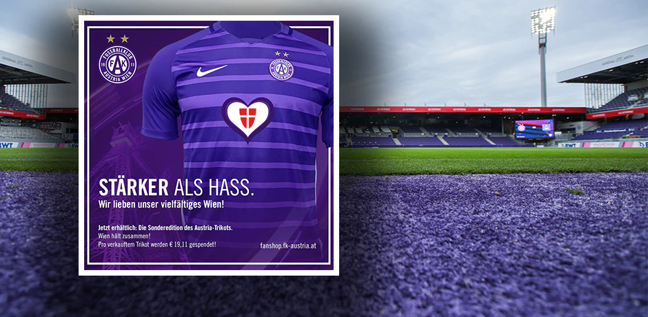 Die Austria läuft in den nächsten beiden Spielen mit dem Spezial-Trikot auf. 