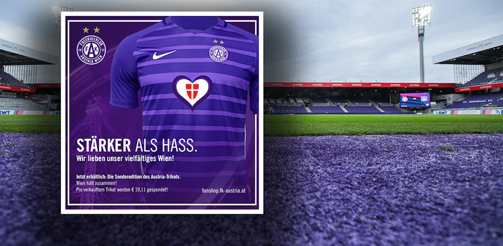 Die Austria läuft in den nächsten beiden Spielen mit dem Spezial-Trikot auf. 
