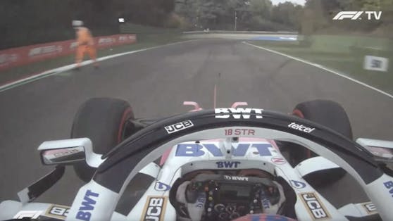 Lance Stroll verfehlt einen Streckenposten haarscharf