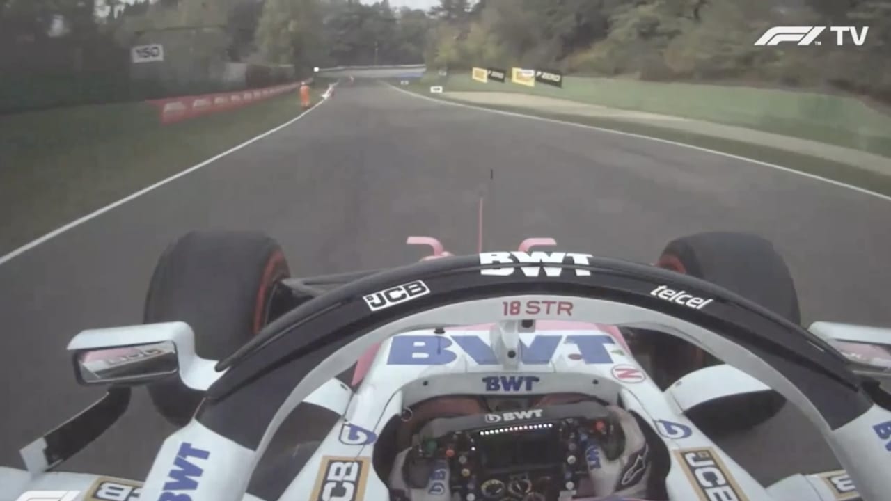 Lance Stroll verfehlt einen Streckenposten haarscharf