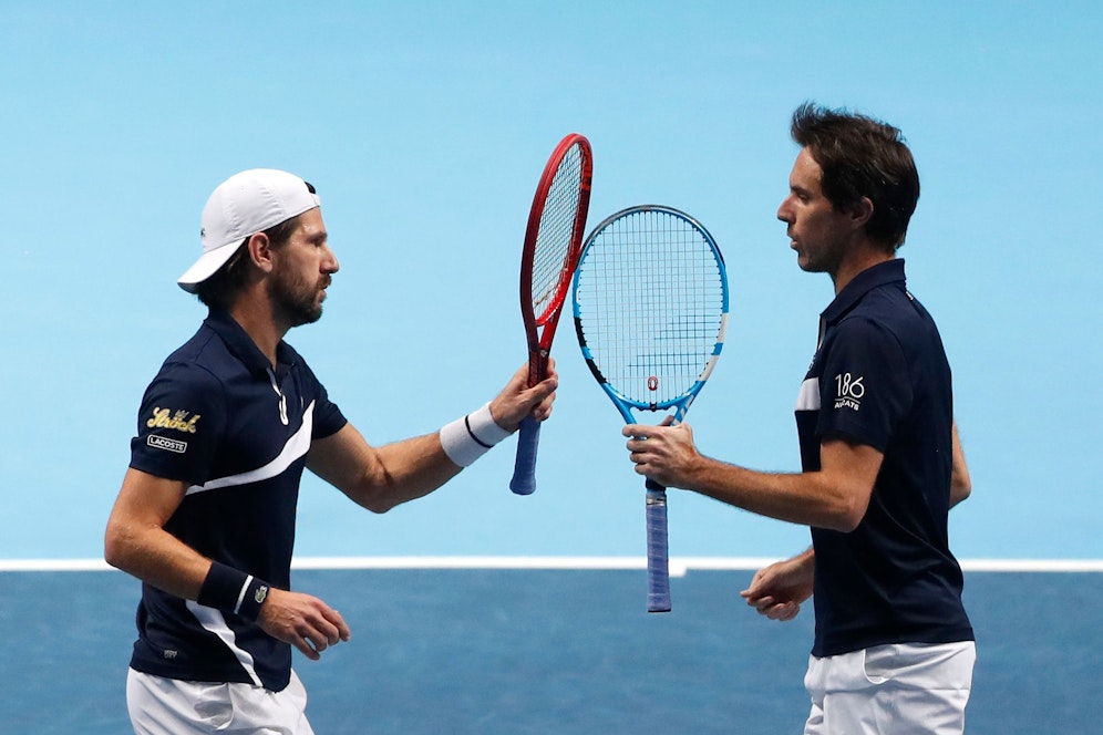 Jürgen Melzer und sein Doppel-Partner Edouard Roger-Vasselin. 