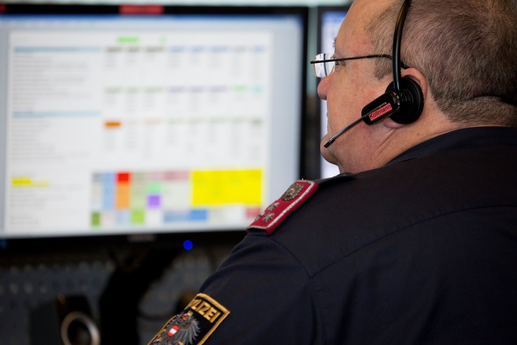 Ein Blick in die Landesleitzentrale der Polizei Steiermark