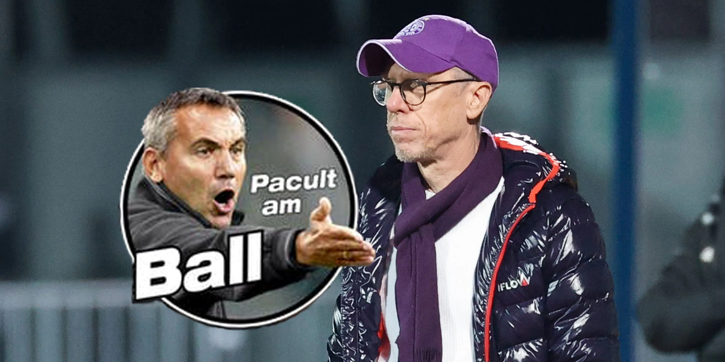 "Heute"-Experte Peter Pacult und Austria-Trainer Peter Stöger.