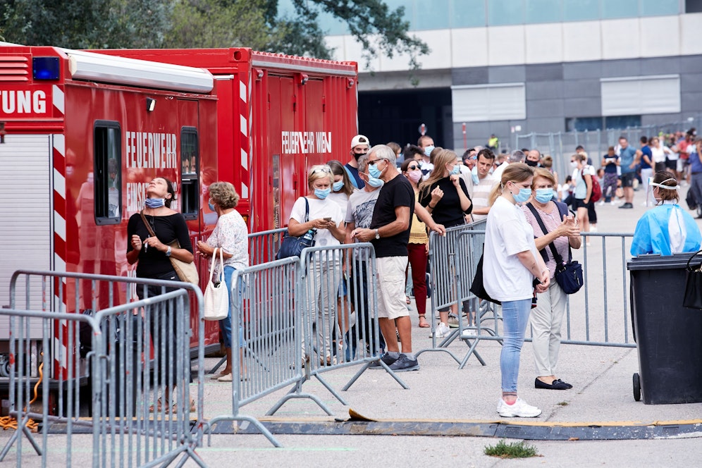 Corona-Teststraße in Wien. Aufgenommen im August 2020