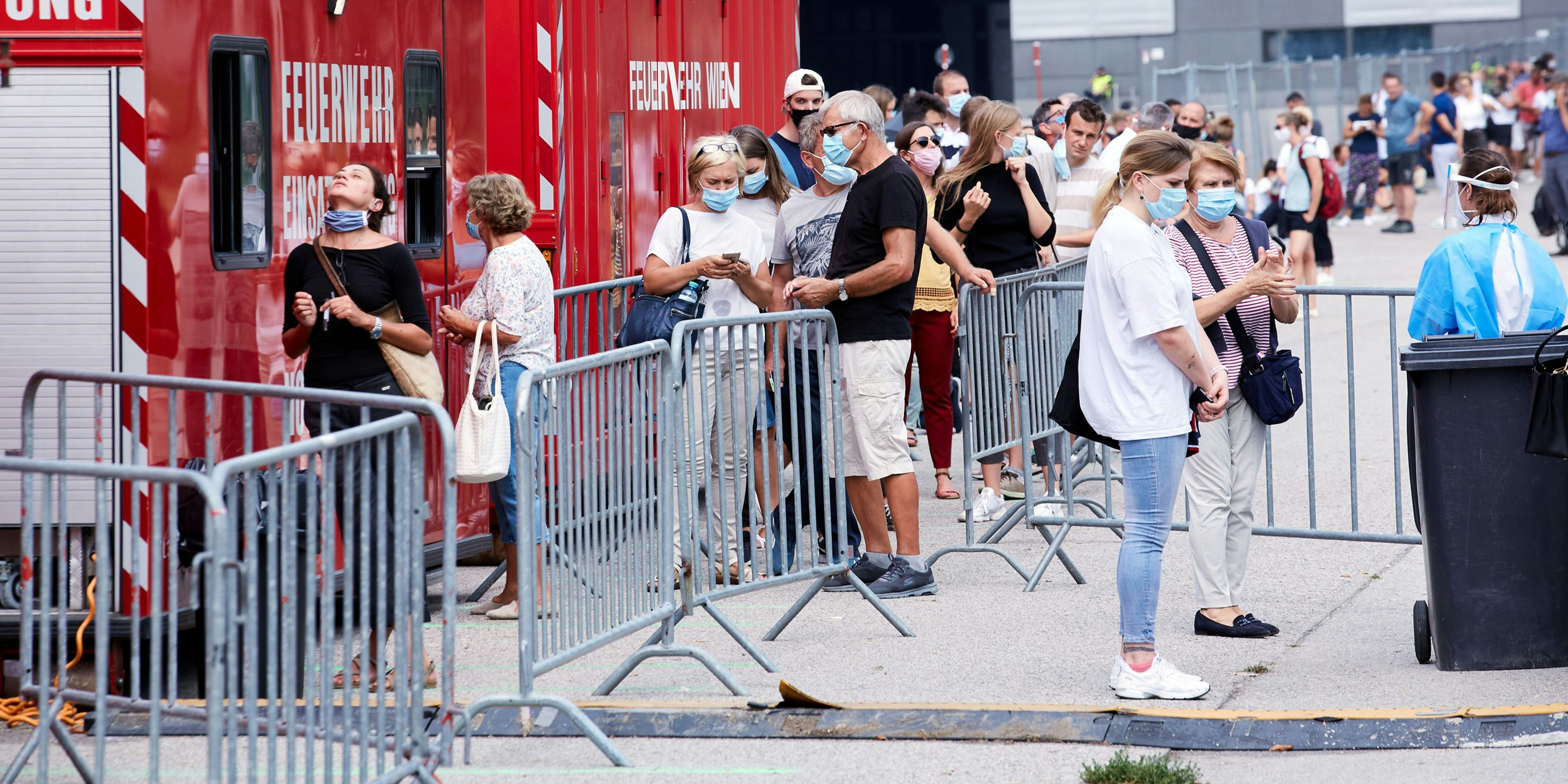 Corona-Teststraße in Wien. Aufgenommen im August 2020