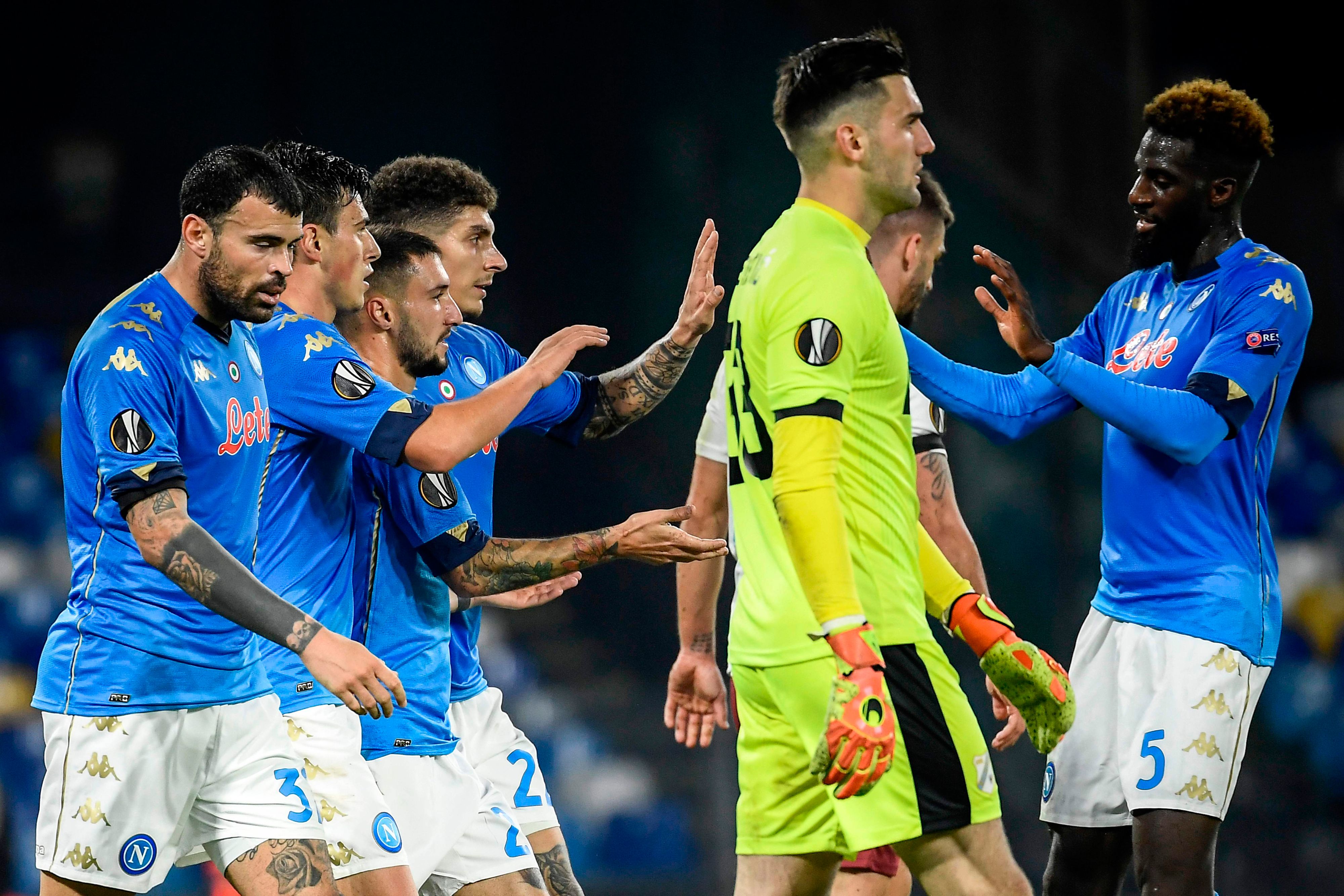 Napoli jubelt gegen HNK Rijeka.