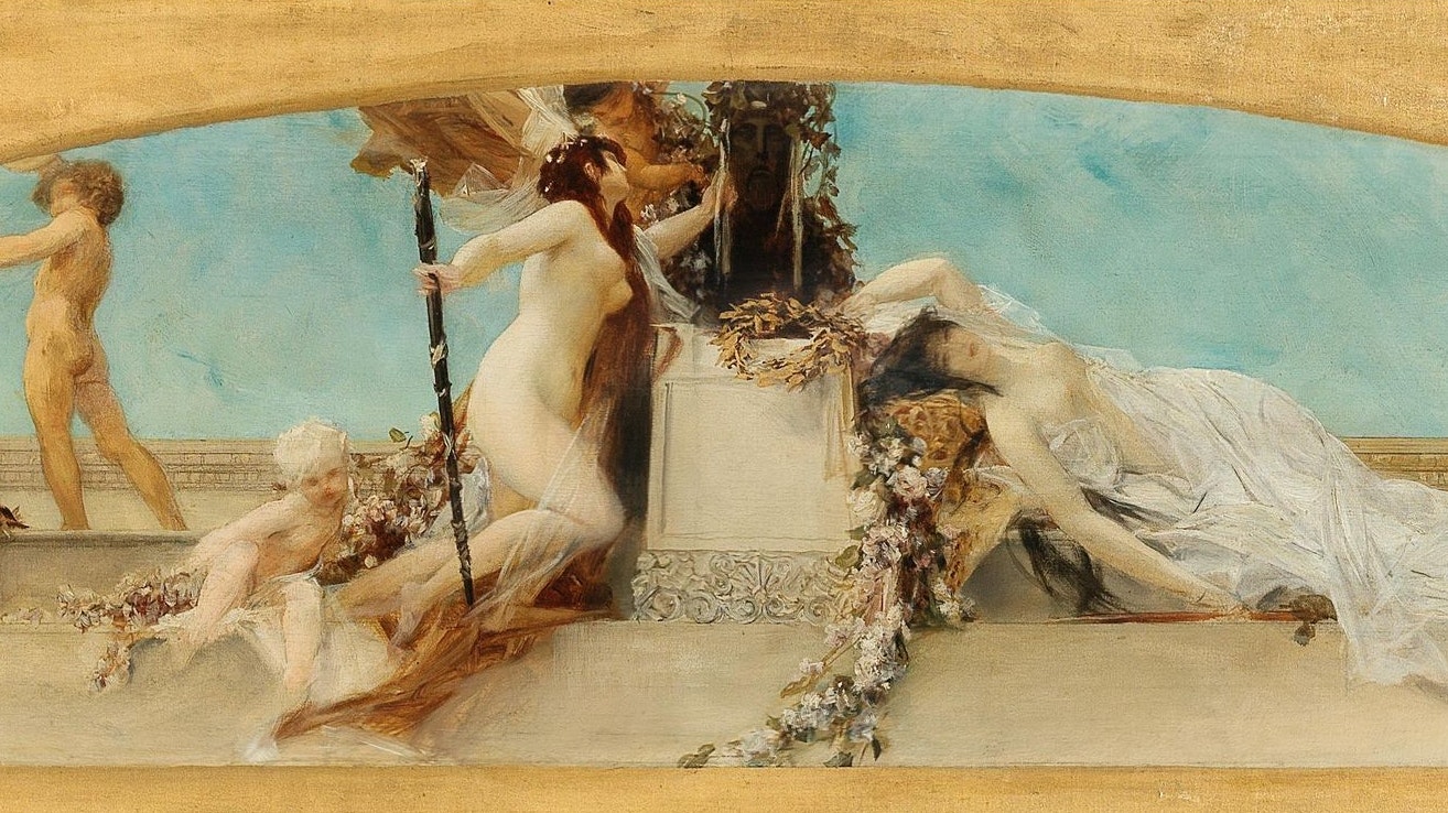 Gustav Klimts Entwurf für das Deckengemälde "Altar des Dionysos", 1886