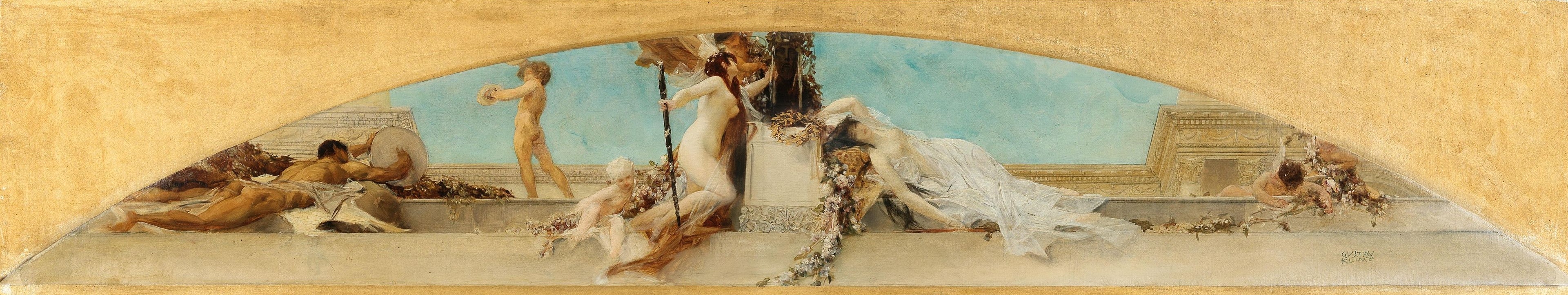 Gustav Klimts Entwurf für das Deckengemälde "Altar des Dionysos", 1886