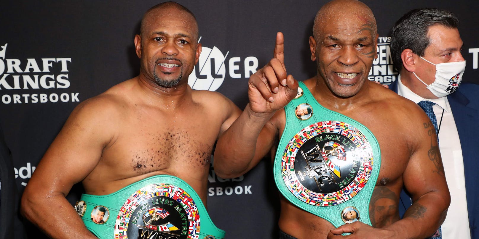 Ein Kampf, zwei Sieger: Roy Jones Jr. (l.) und  Mike Tyson