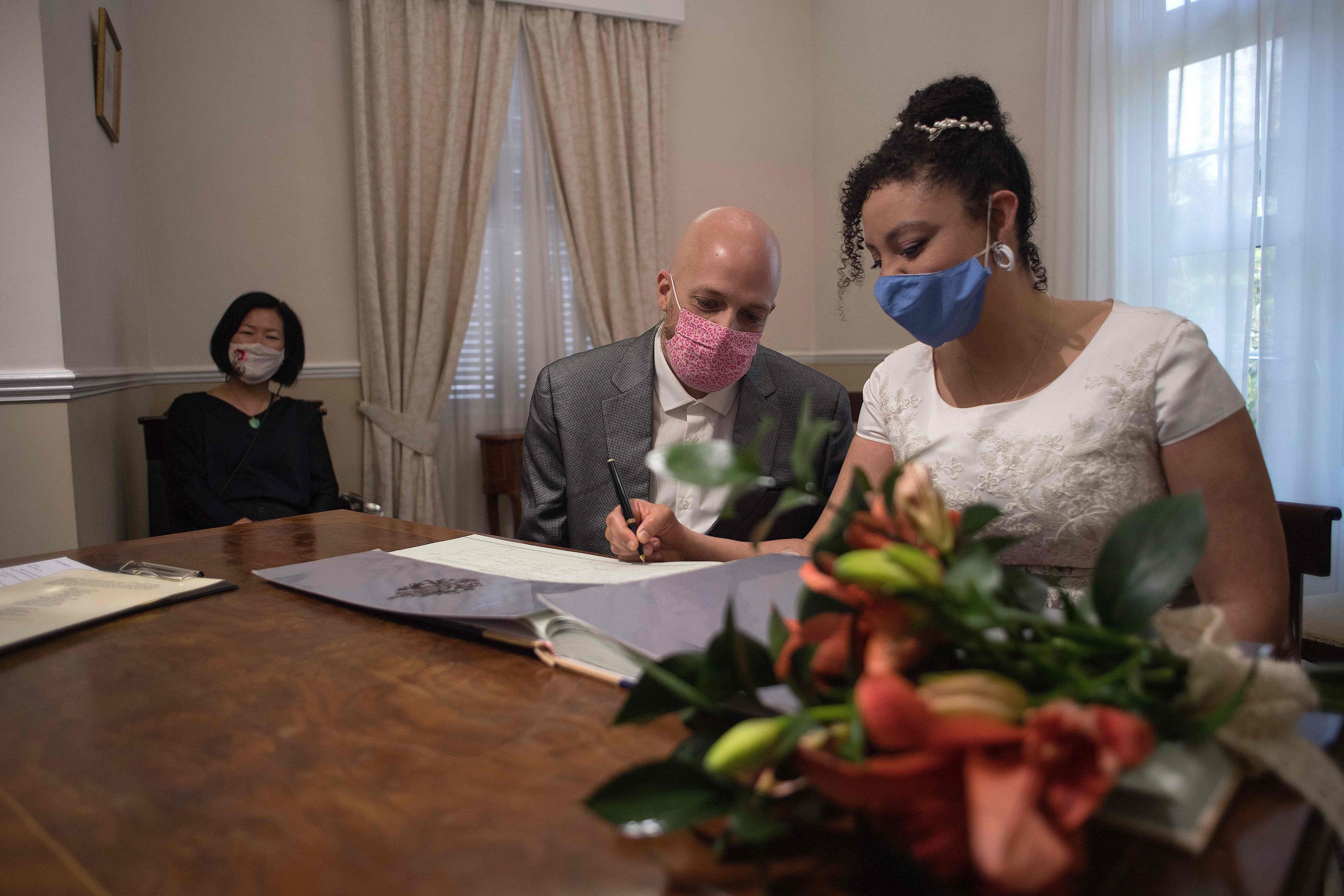 Bruno Miani und Natalia Senna Alves de Lima sagten in Gibraltar Ja.