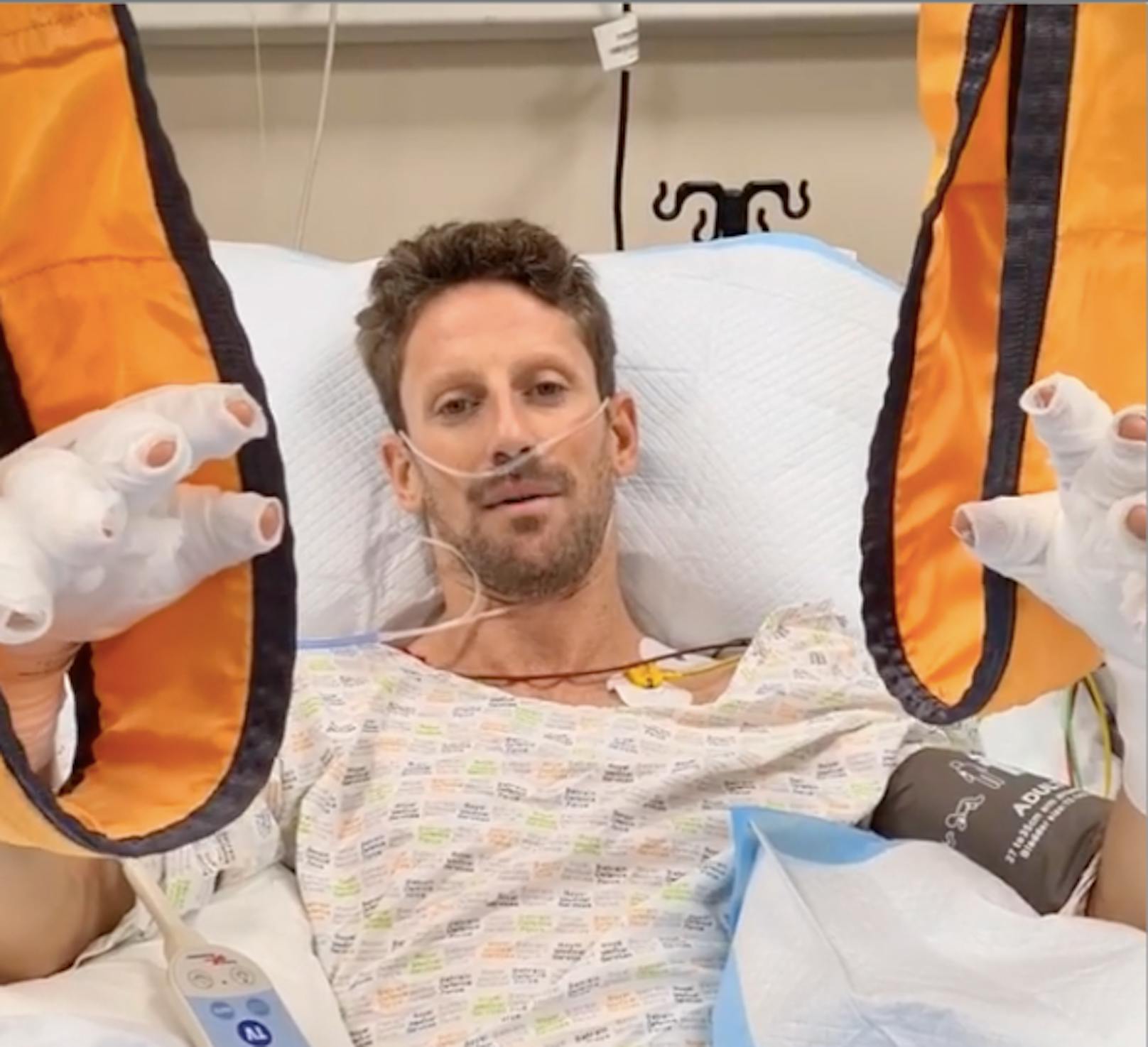 Romain Grosjean meldet sich aus dem Spital: "Ich bin okay."