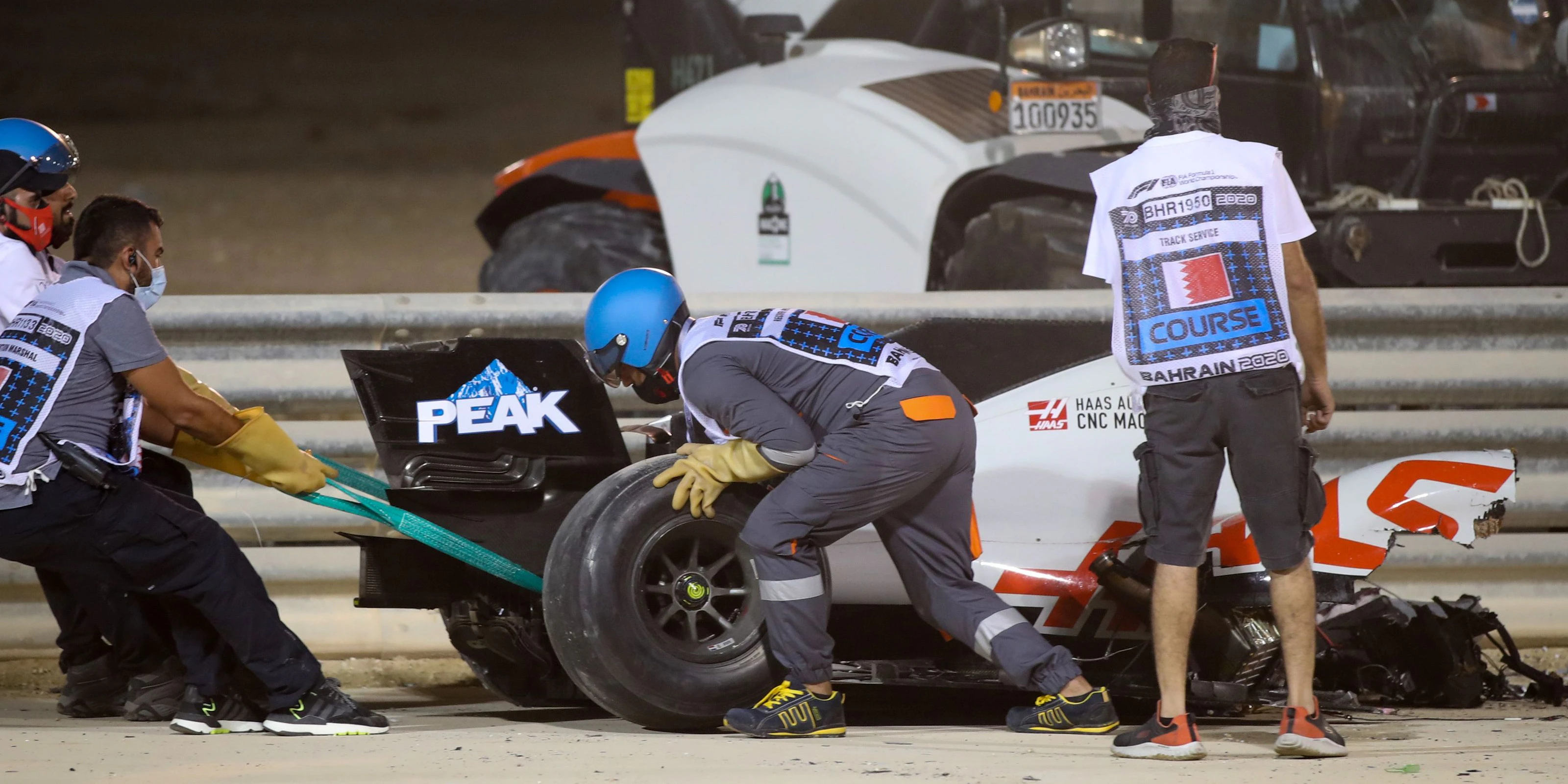 Die hintere Hälfte des Grosjean-Autos.