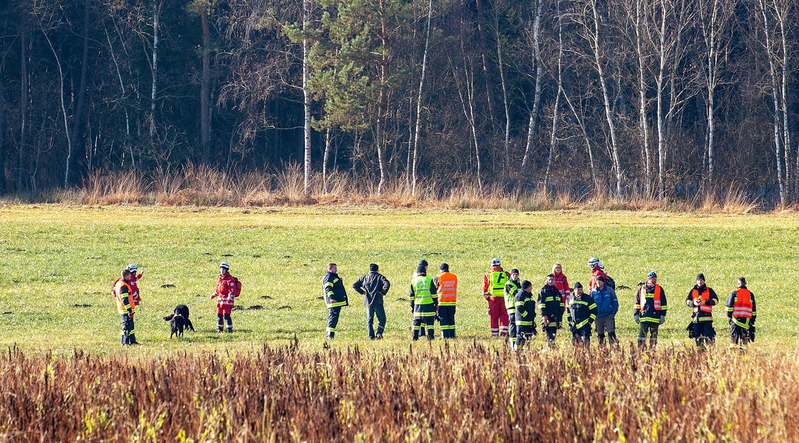 In Tarsdorf suchen 18 Feuerwehren nach einer vermissten Frau.