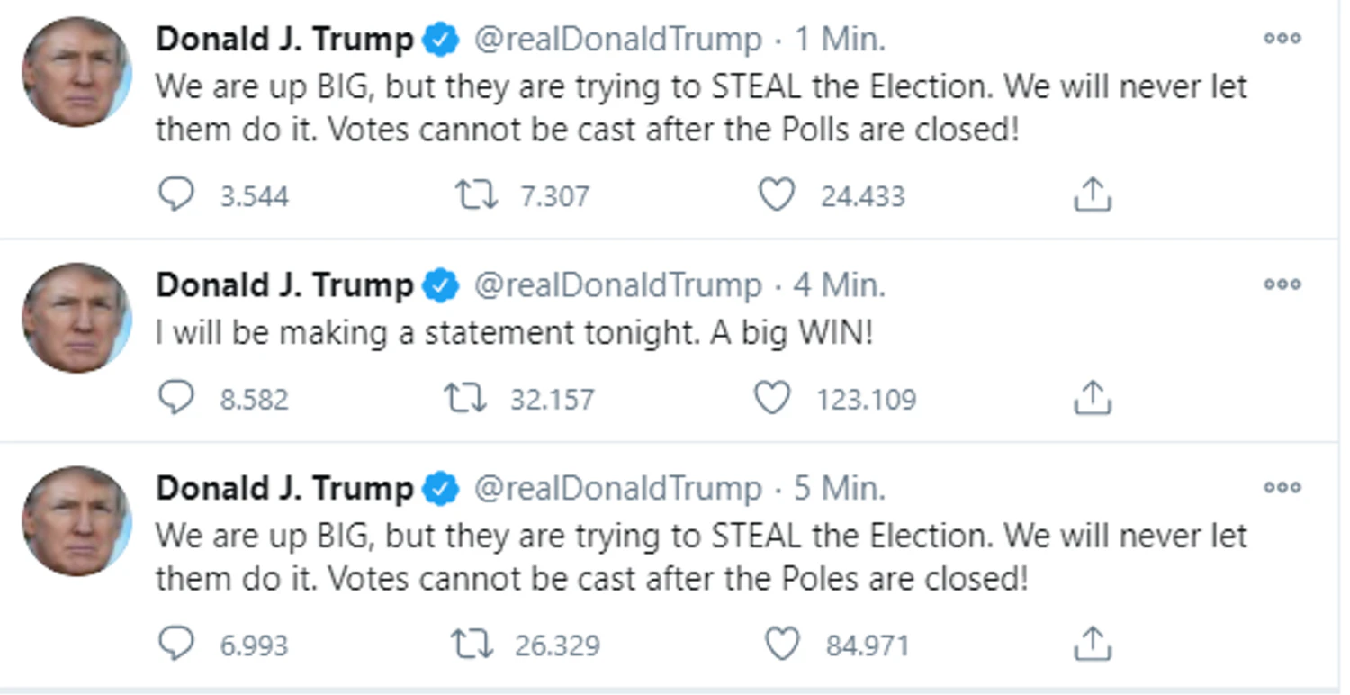 Der erste Tweet (unten) mit dem Schreibfehler, die korrigierte Version oben.