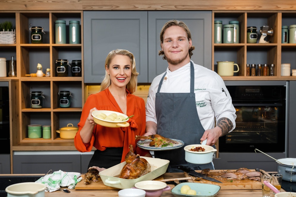 Silvia Schneider mit Gastkoch Laurent Amon