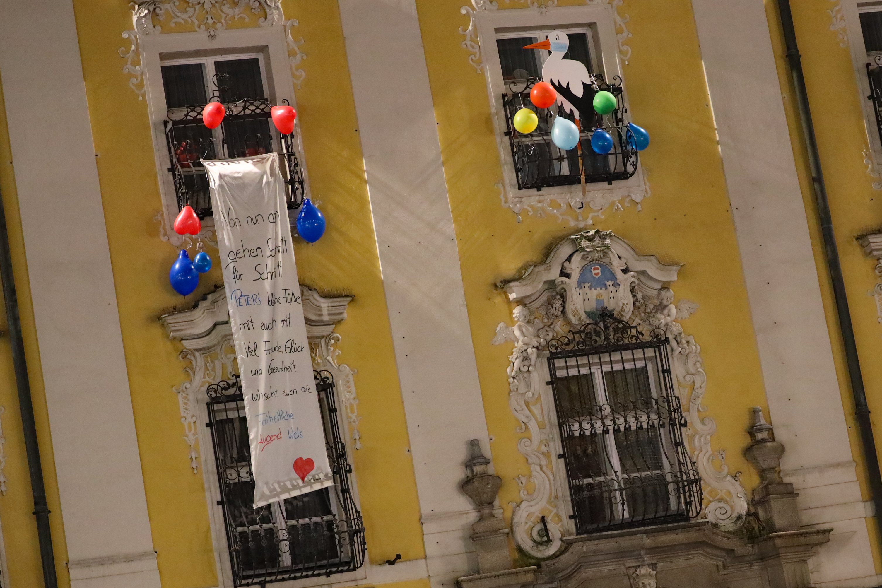Am Welser Rathaus wurde sogar ein Storch aufgehängt.