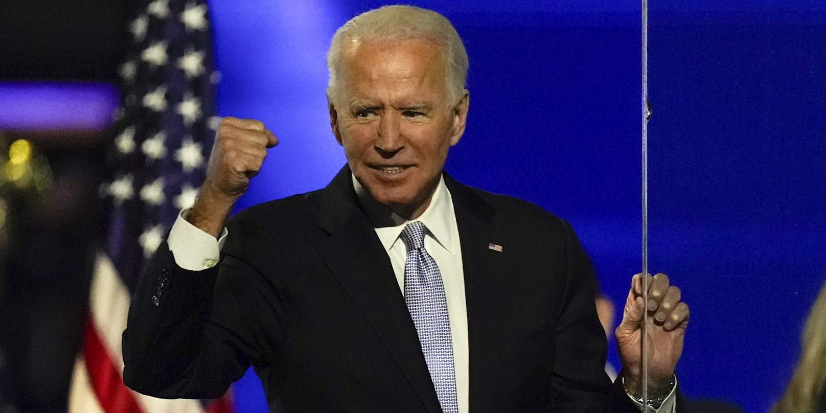 "Die Menschen dieser Nation haben entschieden": Joe Biden hält am Samstagabend in Wilmington, Delaware eine Rede an die Nation.