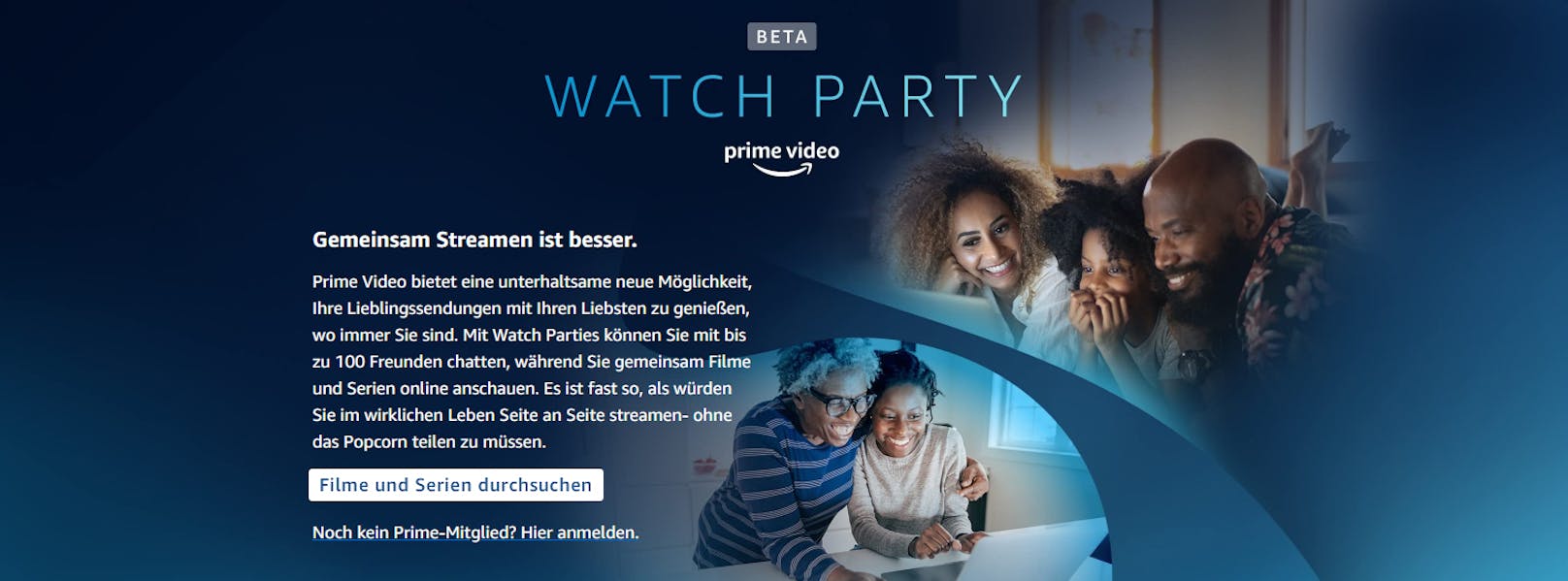 Filme und Serien gemeinsam erleben – Prime Video startet Watch Party in Deutschland.