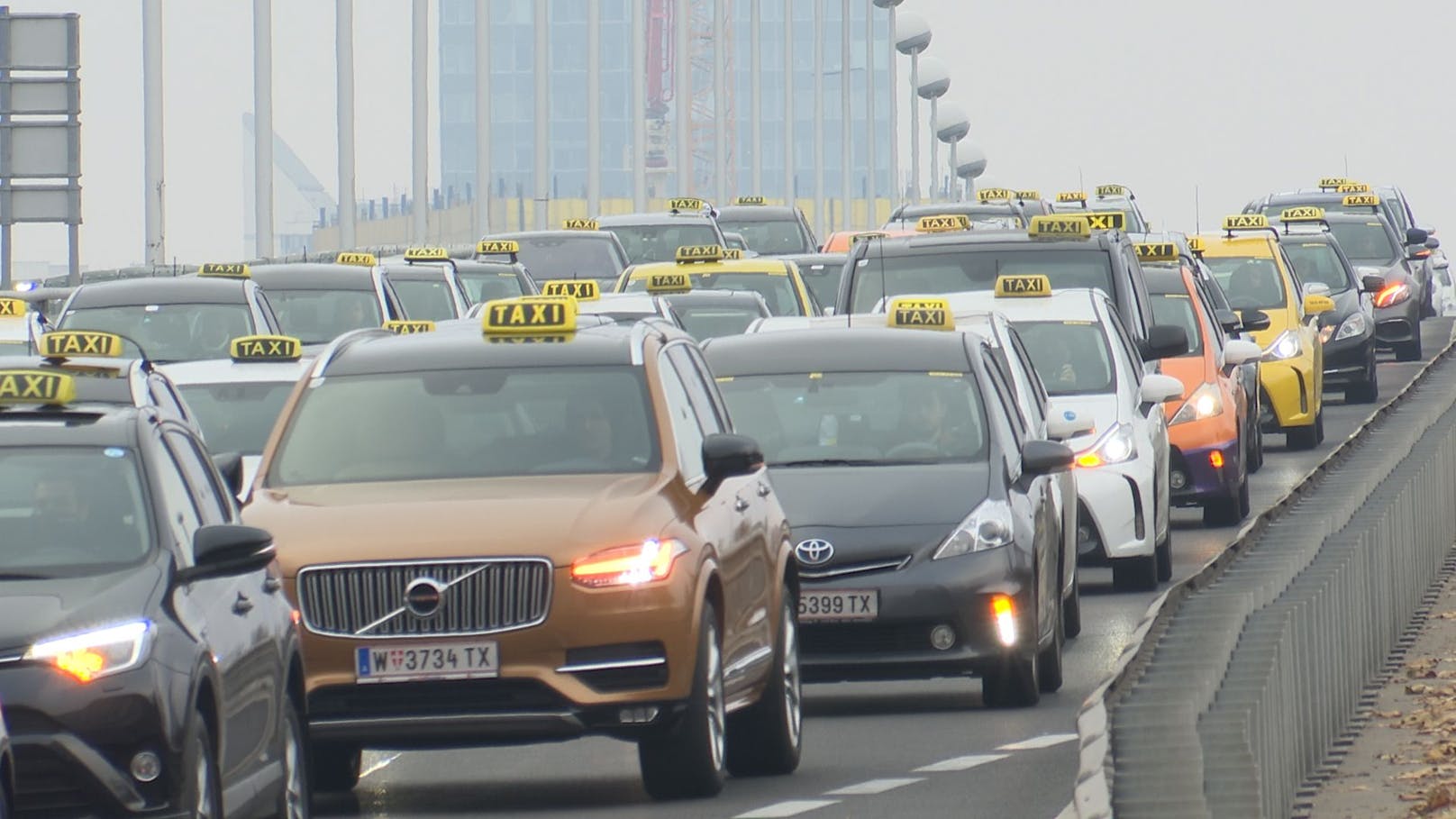 Tausende Taxis rollten am Dienstag durch Wien.