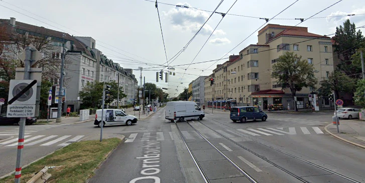 Die Kreuzung Hernalser Hauptstraße / Güpferlingstraße